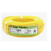 สายไฟ THAI YAZAKI Cable wire :VSF/THW(F) , 1 x 4 sqmm. สีเหลือง (100เมตร/ม้วน)