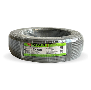 สายไฟ THAI YAZAKI Cable wire :VSF/THW(F) Black , 1 x 4 sqmm. (100MT/EA)