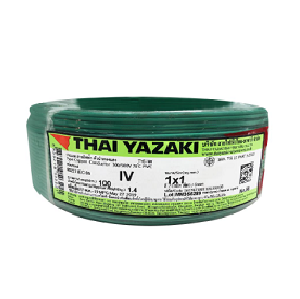 สายไฟ THAI YAZAKI Cable wire : THW Green , 1 x 1.0 sqmm. (100MT/EA)