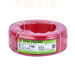 สายไฟ THAI YAZAKI Cable wire : THW Red , 1 x 1.5 sqmm. (100MT/EA)