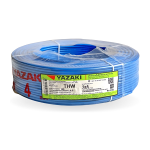 สายไฟ THAI YAZAKI Cable wire : THW Blue , 1 x 4.0 sqmm. (100MT/EA)