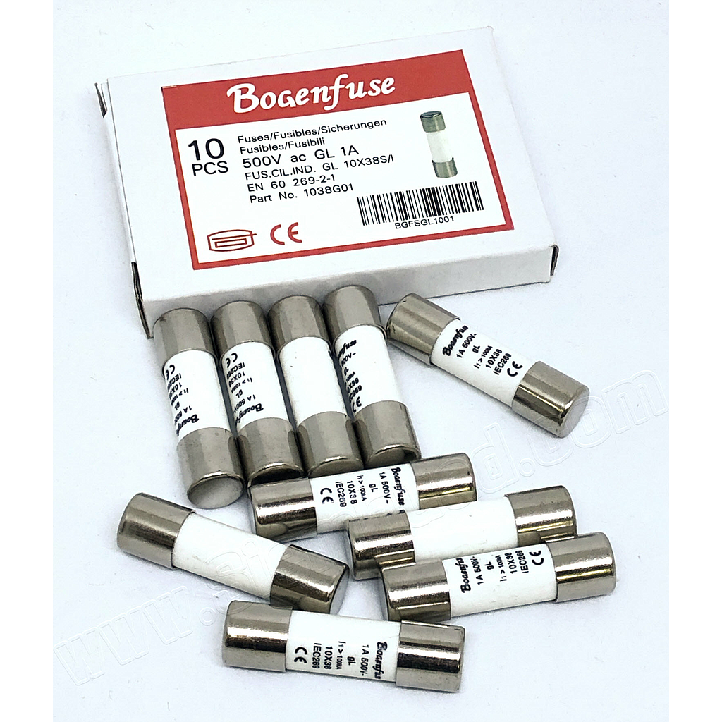 ฟิวส์กระบอก BOGENFUSE NO. GL10 - 500V ขนาด 8A (10 x 38 mm.)