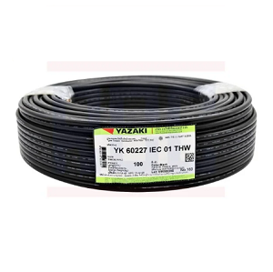 สายไฟ THAI YAZAKI Cable wire : THW Black , 1 x 4.0 sqmm. (100 MT/EA)