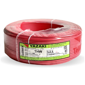 สายไฟ THAI YAZAKI Cable wire : THW Red , 1 x 2.5 sqmm. (100 MT/EA)