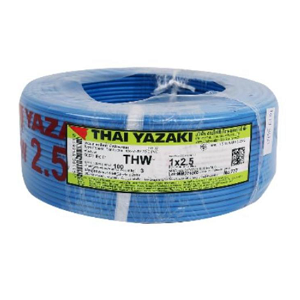 สายไฟ THAI YAZAKI Cable wire : THW Blue , 1 x 2.5 sqmm. (100 MT/EA)