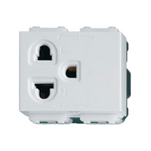 เต้ารับเสียบขากลมแบนพร้อมกราวด์ PANASONIC NO.WEG1191K Universal Receptacle ,16A 250V