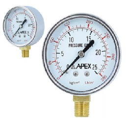 เกจวัดความดัน APEXPressure Gauge , 3&quot;  , 40/600 KGS./LBS