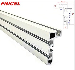 รางรั้วจับโต๊ะตัดไม้ FNICEL Aluminium Profile Fence สูง 75mm ยาว 600 mm for Woodworking