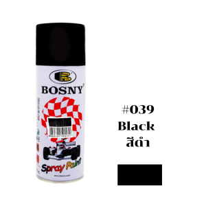 สีสเปรย์ BOSNY No.039 Spray paint : BLACK , 400CC.