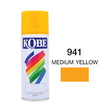 สีสเปรย์ KOBE No.941 Spray paint : MEDIUM YELLOW , 400cc