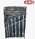 ชุดประแจบ็อกซ์ข้ออ่อน 2 ข้าง AIGO Set Socket wrench 2 sides , 8 - 19 mm. (6 PCS/SET)