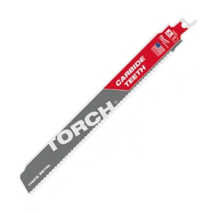 ใบเลื่อยซอร์ซอลเหล็ก MILWAUKEE NO.48-00-5202 SAWZALL® TORCH™ 7 TPI 9&quot; Carbide Blades