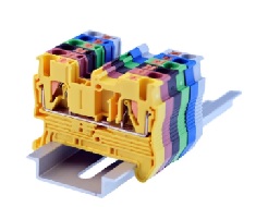 เทอร์มินอลเข้าสายชนิดกด PT 2.5 (28-12 AWG) Din rail terminal block Type: push-in , Yellow