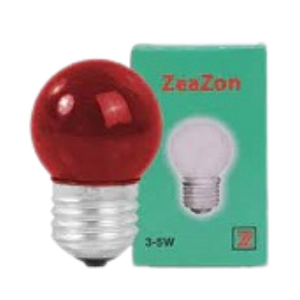 หลอดไฟปิงปอง ขั้วเกลียว ZEAZON , 3-5W E27 G40 170-240V สีแดง