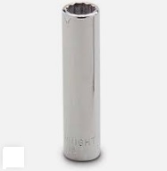 WRIGHT-TOOL NO.2606 1/4&quot;Dr. Deep Socket Chrome Size 3/16&quot; 12P