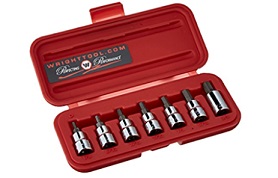 WRIGHT-TOOL NO.305 3/8&quot;Dr. Hex Bit Socket Set 7pcs.