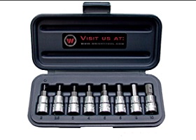 WRIGHT-TOOL NO.353 3/8&quot;Dr. 8Pcs. Hex Metric Socket Set with Bit 2mm-10mm