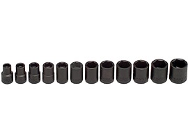 WRIGHT-TOOL NO.356 3/8&quot;Dr. 12Pc. Impact Metric Socket Set 8mm-19mm 6Pt. Std.