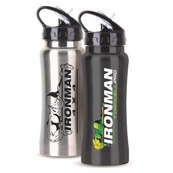 IRONMAN NO.IBOTTLE001 Ironman 4x4 Metal Drink Bottle - Silver with Ironman 4x4 Logo