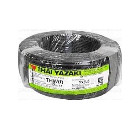 สายไฟ THAI YAZAKI Cable wire : THW/VSF(F) ,1 x 1.5 sqmm. Black (100mt/ea)