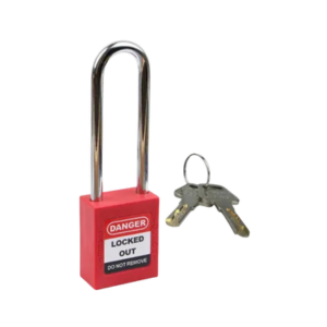 กุญแจ Safety Lockout padlock Nylon ,แกน 6 mm. 76 mm. PVC, Red