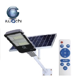 โคมไฟถนนโซล่าเซลล์ (มีรีโมท) IWACHI No.L3400 LED Solar Cell Street Lamp With Remote Control , 600W (Daylight)