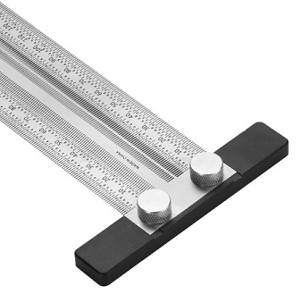 บรรทัดที Scale Ruler T-Square Hole Stainless Woodworking Measuring Tool , 400mm.