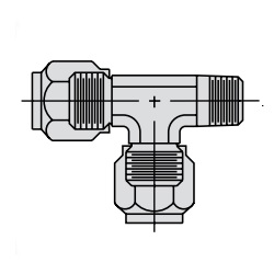 POWER TEAM No.9696 Male Run Tee Fitting with 3/8&quot; Tube x 1/4&quot; NPTF Male