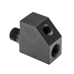 POWER TEAM No.9699 45 Degree Gauge Fitting with 3/8&quot; NPTF Male x 3/8&quot; NPTF Female and 1/4&quot; NPTF Female