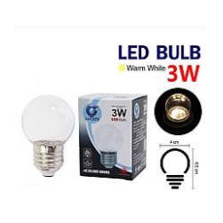 หลอดปิงปองใส IWACHI LED IWC-Blub E27 : Warm-white , 3W (6.5x4cm.)