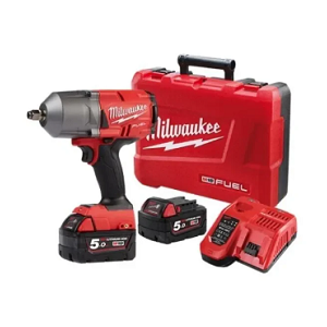 บ๊อกซ์ไร้สายระบบกระแทก MILWAUKEE NO.M18FHIWF12-402 M18 Fuel impact wrench body 1/2&quot;SD, 950Nm (Charger , 2xbattery 3.0Ah)