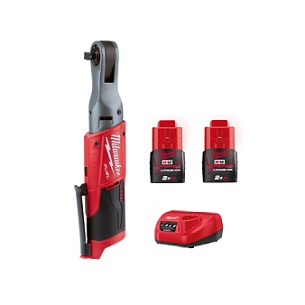 ประแจบล็อกด้ามฟรีไร้สาย MILWAUKEE No.M12 FIR38-202 Fuel Cordless Impact Rachet , 3/8&quot; (Charger , 2x battery 2.0Ahm)