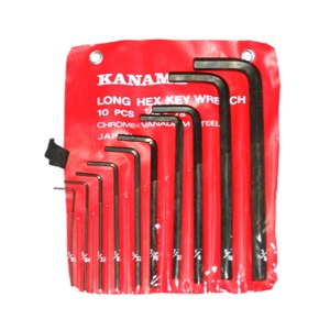 ชุดกุญแจหกเหลี่ยมสีดำ ชนิดชุดแผง KANAME Hex key wrench (CR-V) set , 1.5-10 mm. (9pcs/ea)