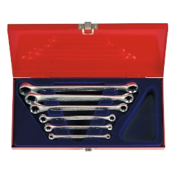 ชุดประแจแหวนคอตรง E KING TONY NO.1406PR Flat Ring Wrench With Torx Profile Set , Size E6 x E24 (6pcs/set)