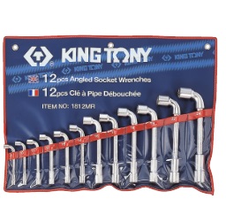 ชุดประแจบ๊อกซ์ตัวแอล 2 หัว KING TONY NO.1812MR Set Angled Socket Wrenches , 8-24mm. (12pcs/set)