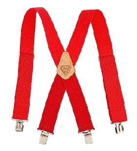 KLEIN NO.60209R Supenders Nylon-Web Suspenders red