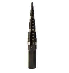 KLEIN NO.KTSB01 (59001) High Speed Steel Step-Drill Bits-Inch Size (1/8 to 1/2)