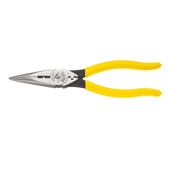 KLEIN NO.J203-8N Heavy Duty Long Nose Pliers Side Cutting size 8-9/16&quot; (218mm.)