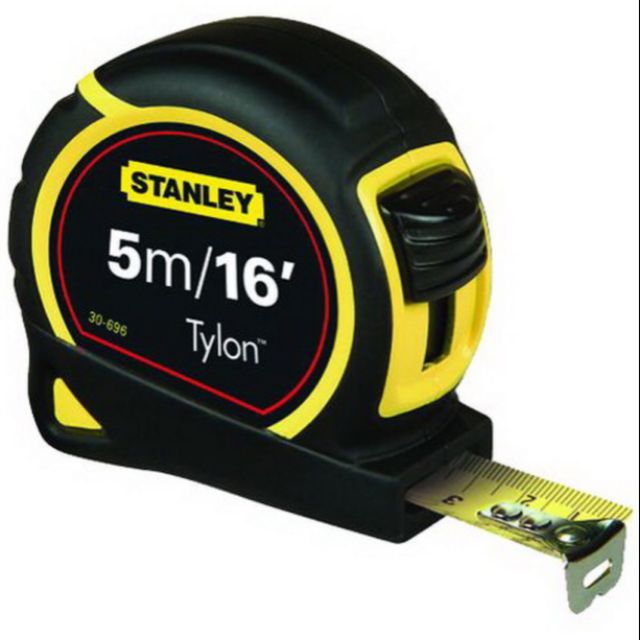 ตลับเมตรสีเหลืองหุ้มยาง STANLEY NO.30-696N Measuring tape , 5 M.