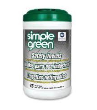 SIMPLE GREEN NO.13351 Industrial Safety Towels Canisters 75 count