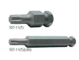 KOKEN NO.107-11(T)-L80-T60 Torx Bit Size T60, L 80mm. ดอกไขควงท๊อกซ์ แกน 11 มิล