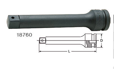 KOKEN NO.18760-175 1&quot;Dr. Impact Extension Bar 175mm. (7&quot;) ข้อต่อลม 1&quot; แบบมีรู