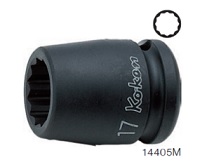 KOKEN NO.16405M-19 3/4&quot;Dr. Impact Socket 19mm. 12P ลูกบ๊อกซ์ลม สั้น