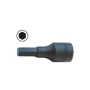 ลูกบ๊อกซ์เดือยโผล่ดำ 6P KOKEN NO.3012M-L52-6 3/8”Dr. Inhex Bit Socket, L 52mm. Size 6mm.