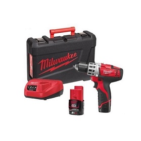 สว่านไร้สาย พร้อมกล่องเก็บ MILWAUKEE NO.C12DD-202C M12 2-speed drill driver 10mm. 12V, 2pcs 1.5Ah