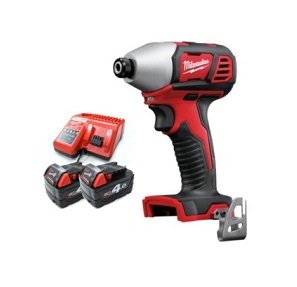 บ๊อกซ์ไขควงไร้สายแบบกระแทก MILWAUKEE NO.M18 BID-402C M18 Impact Driver set (Charger , 2x Battery 4Ah)