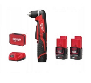 สว่านเจาะมุมฉากไร้สาย MILWAUKEE NO.C12 RAD-202C M12 Sub Compact Right Angle Drill  (Charger , 2 Battery)