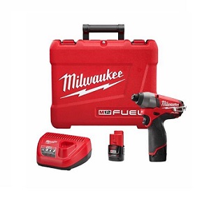 สว่านไขควงไร้สาย (พร้อมกล่อง) MILWAUKEE NO.M12BID-402C M12 impact driver Hex 6.3mm. 12V, 2x4.0Ah