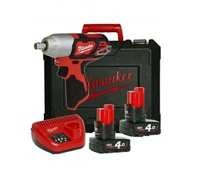 บล็อกกระแทกไร้สาย MILWAUKEE NO.M12BIW12-402C M12 impact wrench 1/2&quot;SD, 12V, 2pcs 4.0Ah