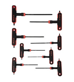 SNAP-ON NO.AWBSG800 Set Wrench Ball Hex Combination Tand L-Shape Soft Grip Red Handle 8 pcs.